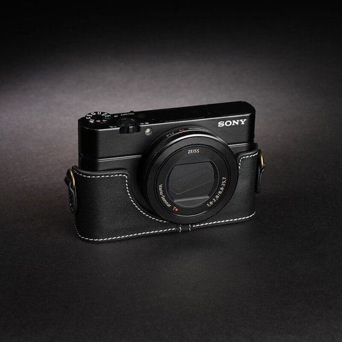 Real leather half camera case - real,