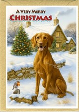 Hungarian Vizsla Dog Christmas Card A6 (4" x 6") (Blank inside) by Starprint