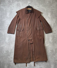 Barbour Stockman Long Wax Coat Men's Large Brown Country Trench Riding Outdoor