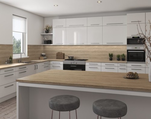 Grey oak laminate worktop - grey,