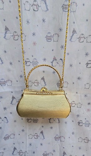 Golden evening purse textured - evening,