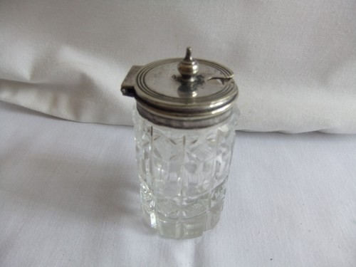 Vintage crystal glass mustard - vintage,