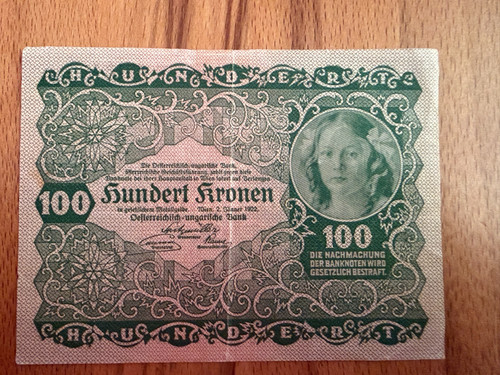 Banknote austria 100 krona - austria,