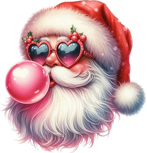 Retro santa blowing bubble - retro,