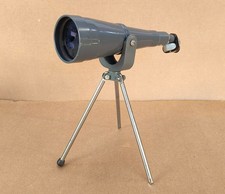 Vintage Japan PHILO 30×60 Telescope with Metal Tripod. Coated Blue Lenses