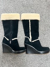 LUGG black Wedge Tall Boots