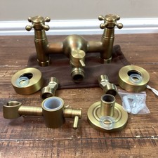 Brushed Brass Basin Bath Filler Tap Shower Single Lever Mixer Modern Premium