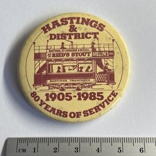 Collectible Advertising Pin Badge Hastings & District 1905 Tramway tram fans 
