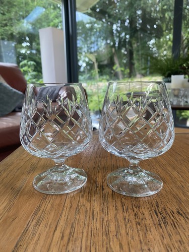 Pair crystal brandy glasses - of,