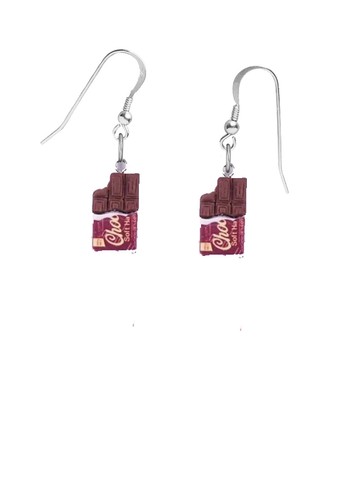 Dark chocolate bar charm on - dark,