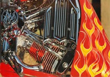 Postcard; MOTORCYCLE, FLAMED CHOPPER BY ARLEN NESS, THE ART OF THE HARLEY