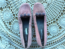 Sally O'Hara Pink Vintage Suede Shoes Size 5 (38) Brand New