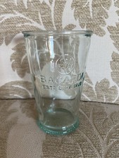 Bacardi Rum Green Tinted Drinking Glass Embossed Collectable Cocktail Tumbler
