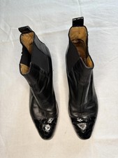 Jane Shilton Black Leather Chelsea Ankle Boots UK 5 (EU 38) Patent Toe