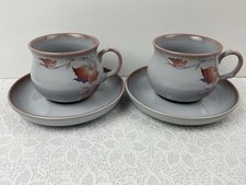 Denby Twilight 2 x Cups & Saucers Superb Look Unused Condition