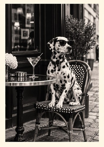 Dalmatian wall art print - a4,