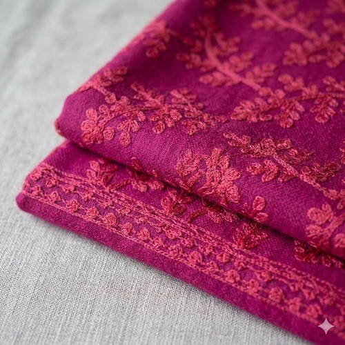 Burgundy kashmiri style ari - kashmiri,