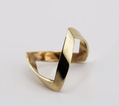 9ct gold double - , ring