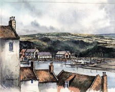 John Freeman - Watercolour Painting - River Esk Whitby Yorkshire - 1978