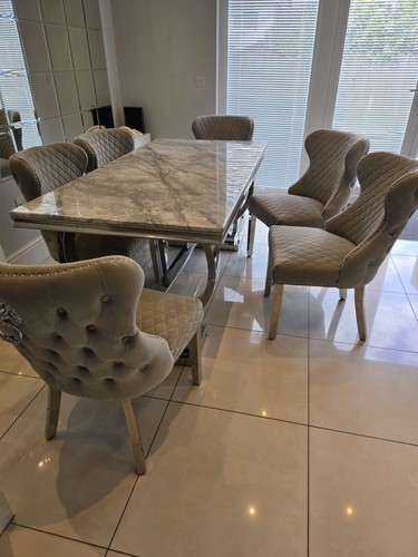 Modern marble effect - marble‑effect, dining