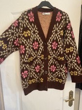 Zara Jacquard Cardigan Brown