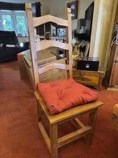 Solid Heavy Mexican Pine Dining Chairs x 4 Matching