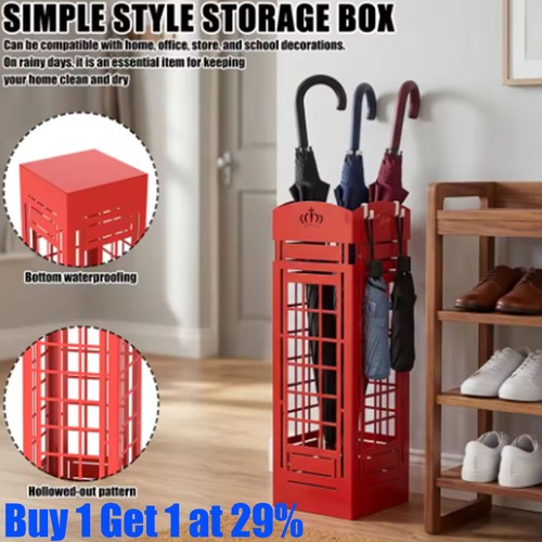 Red umbrella iron storage rack - storage,