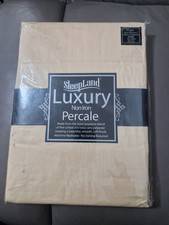 SLEEPLAND SINGLE BOX PLEATED FITTED VALANCE SHEET - CREAM - Brand New Sealed