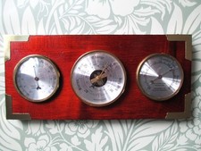 1970s Hardwood Barometer Weatherstation - Weathermaster - England - Tested