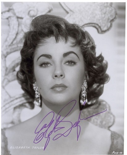 Elizabeth taylor signed photo - signed,