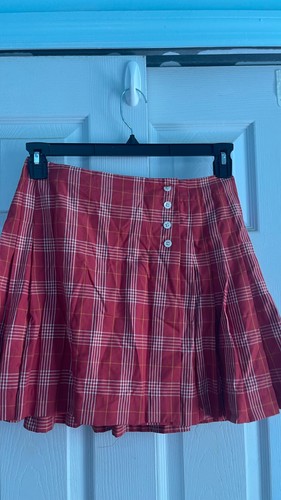 Vintage gap red plaid pleated - plaid,