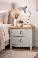 Drawer oak bedside cabinet - oak,