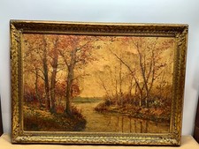 Large Antique Oil Painting -