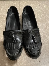 Girls Shoes Black School Loafers Patent Slip On Size Uk 3 Eu36 River Island