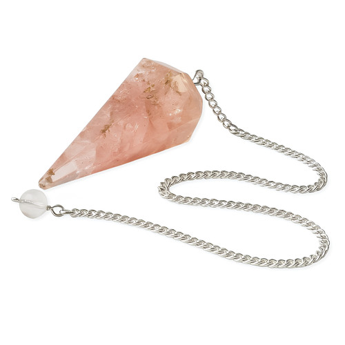 Rose quartz pendulum dowser - quartz,