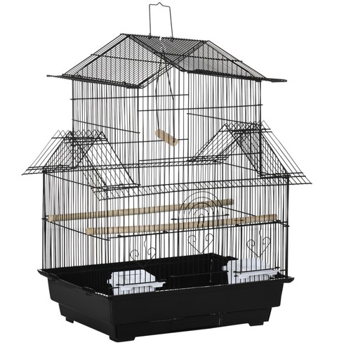 Metal bird cage with plastic - metal,