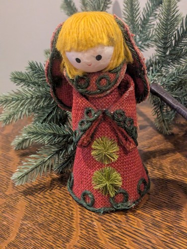 Vintage christmas angel burlap - vintage,