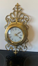 Vintage Rococo Style Quartz Clock Gilded Brass - Marked to back - not working