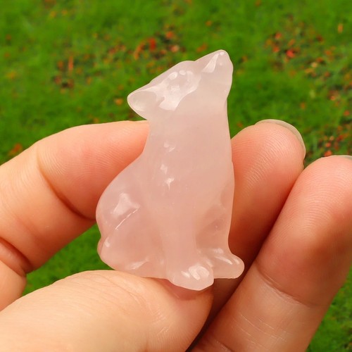 Crystal howling wolf figurines - crystal,