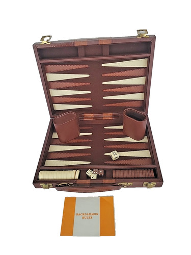 Vtg backgammon game set faux - backgammon,