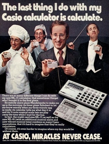 1980 casio calculator vibrant - 1980,