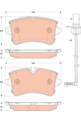 Brake pads gdb1866 trw - gdb1866,