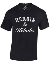 HEROIN AND KEBABS MENS T SHIRT FUNNY FASHION DESIGN COCAINE CAVIAR 