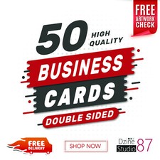 Business Cards Printed Full Colour Double Sided 50 Pack- Custom Design/Upload