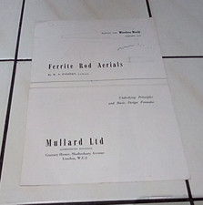 Ferrite Rod Aerials W.A. Everden Reprinted from Wireless World September 1954