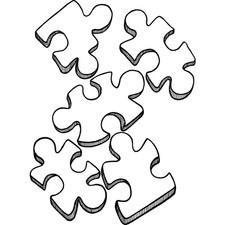 'Jigsaw Pieces' Unmounted Rubber Stamp (RS031933)