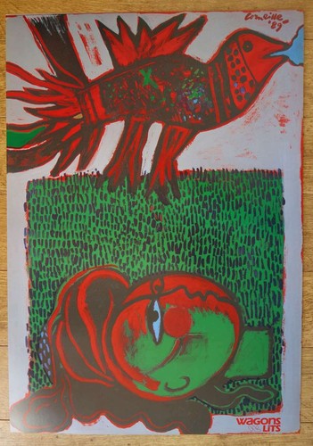 Crow bed wagons original art - bed,