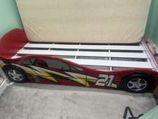 Kids 3ft Single Red Children Boys Low Car Racing No 21 Bed Formula 1 