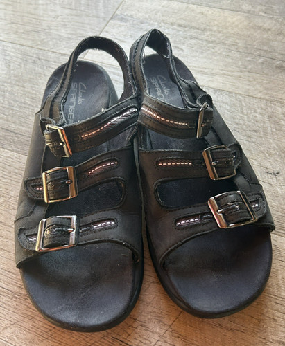 Clarks springers black leather - clarks,