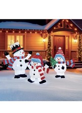 4ft (1.2m) Snowman Family with LED Lights - Set of 3 Christmas Decorations New